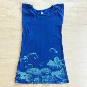 Tea Collection Girls Blue Cotton Dress “Under the Sea” Size 6